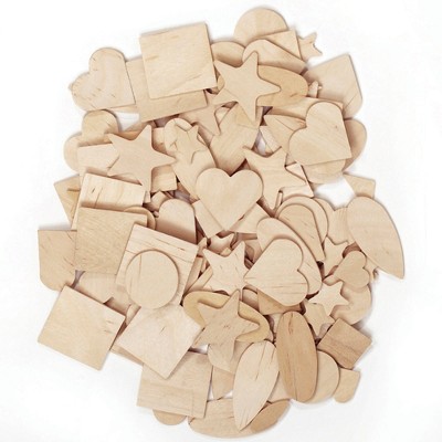 Creativity Street Wood Shapes, Natural Colored, Assorted Shapes, 1/2" to 2", 1000 Pieces