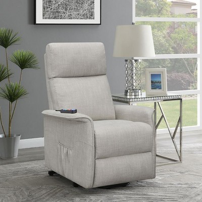 Fabric Power Lift Recliner with Wired Remote, Massage, Heat Function and Side Pockets