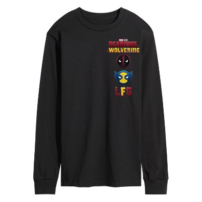 Men's - Marvel - Deadpool & Wolverine Logo And Icons Long Sleeve Graphic T-Shirt