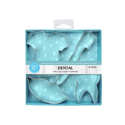 R&M International 4 Piece Dental Shapes Cookie Cutter Set