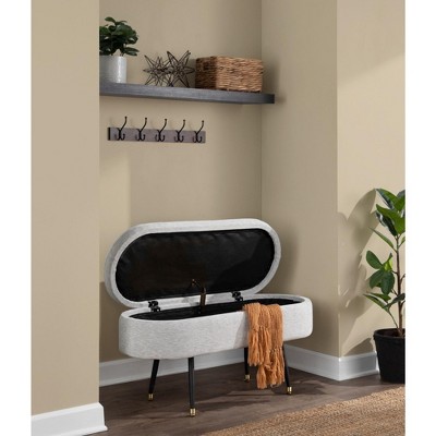 Sapphtopaz Modern Storage Bench Ottoman with Storage, Storage Organizer Ottoman Bench with Soild Frame for Entryway Bedroom