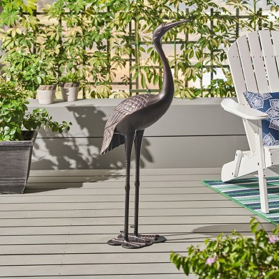 Christopher Knight Home Laziel 43'' Outdoor Aluminum Decorative Crane Design Garden Statue