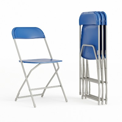 Emma and Oliver 650 lb. Capacity Premium Home and Event Plastic Folding Chair (4 Pack)
