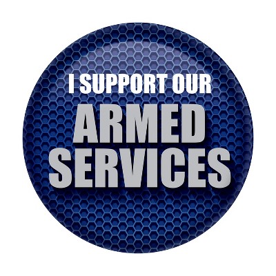Beistle I Support Our Armed Services Button, 2", (6/Pkg) Multicolored