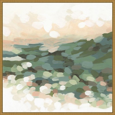 Amanti Art Green Pebble Valley II by June Erica Vess Framed Canvas Wall Art