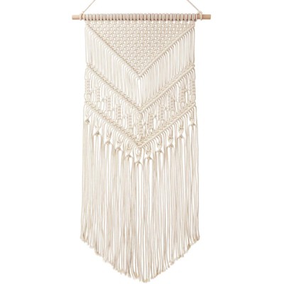 Aoibox Handcrafted Macrame Wall Hanging, Cotton Woven Boho Tapestry Decor for Bedroom, Nursery, Living Room, 17" W x 33" L