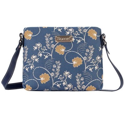 Signare USA Jane Austen Blue Cross Body Bag