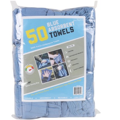 Huck Towels Bag of 50 - 14x24 Blue (1Bag)