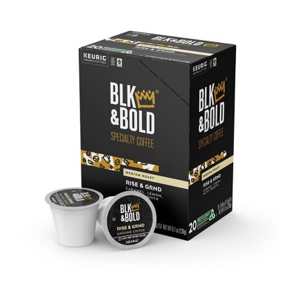 Blk & Bold Rise & GRND Medium Roast - Keurig K-Cup Coffee Pods - 20ct