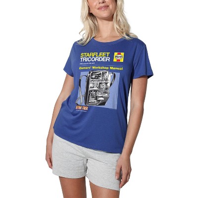 Women's Star Trek Tricorder Manual Loose T-Shirt Royal