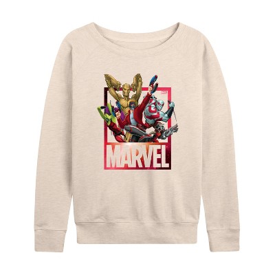 Women's - Marvel - Guardians of the Galaxy Lightweight French Terry Wide Neck Long Sleeve Graphic Shirt