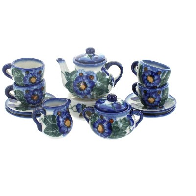 Blue Rose Polish Pottery 34A WR Unikat Miniature Tea Set