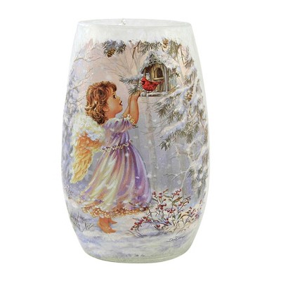 Stony Creek 5.25 In Angels Pre-Lit Sm Vase Christmas Lighted Glass Accent , Christmas Decor Electric Winter Deer Birds (1PC)