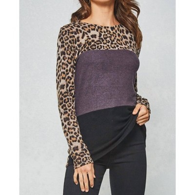 Women's Color Block Leopard Tunic - PROMESA L