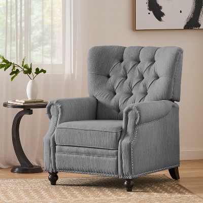 GDFStudio Welch Contemporary Tufted Pushback Recliner with Nailhead Accents