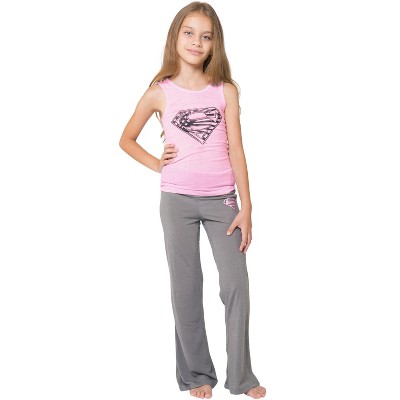 DC Comics Girls Superman Supergirl Americana Yoga Pajama Set