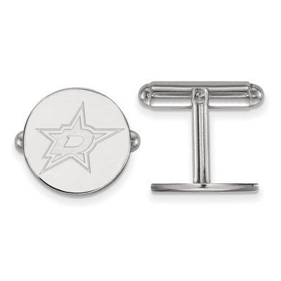 Black Bow Jewelry Sterling Silver Dallas Stars NHL Cuff Links