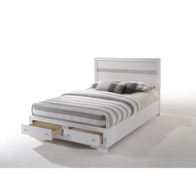 Queen Size Platform Bed with Storage Drawers for Bedroom