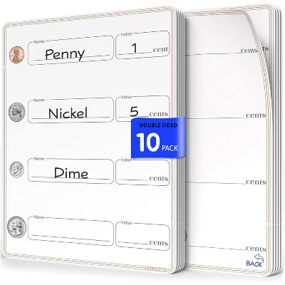 SCRIBBLEDO Coin Practice 9"x12" Dry Erase Sheets Pack of 10