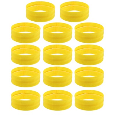 Unique Bargains Stretchy Sweatband Soft Elastic Polyester Yoga Sport Headband Yellow Pack of 14
