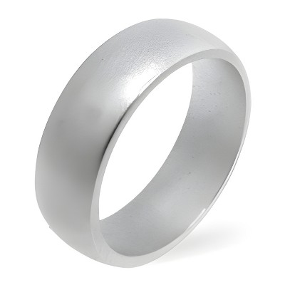 Slickblue Women's Matte Silver Wedding Band with Rhodium Plating - Sizes 5-8, Anniversary Jewelry
