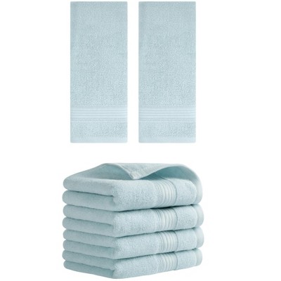 REGALWOVEN Solid Striped Cotton Soft Absorbent Hand Towels for Bath Hotel Spa 13" x 29"