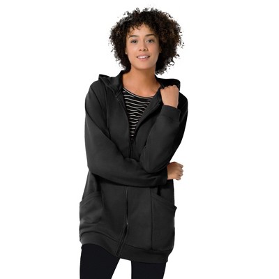 Woman Within Zip Front Tunic Hoodie Jacket