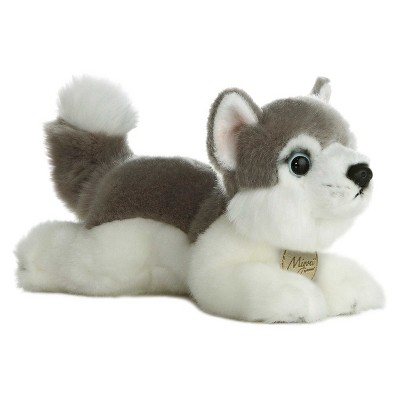 Aurora Small Husky Miyoni Realistic Stuffed Animal Gray 8"