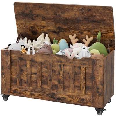 Storage Chest Toy Chest for Boys, Girls, Kids Wooden Toy Box with Lids and Safety Hinge, Entryway Storage Bench Chest, Storage Trunk