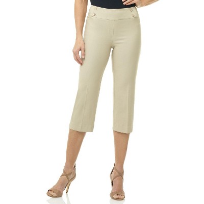 Rekucci Women's Ease into Comfort Capri with Button Detail