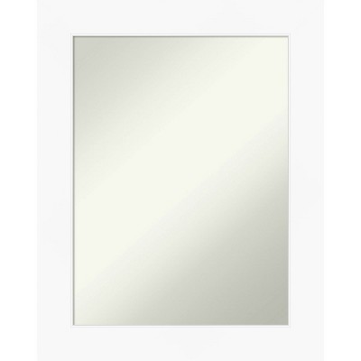 24" x 30" Non-Beveled Cabinet White Wall Mirror - Amanti Art: Modern Rectangle, Polystyrene Frame, Wall Mounted