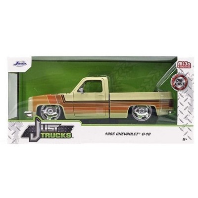 Jada 1985 Chevrolet C-10 Pickup Truck in Beige with Stripes and Lowenhart Wheels – Exclusive 'Just Trucks' Series 1/24 Scale