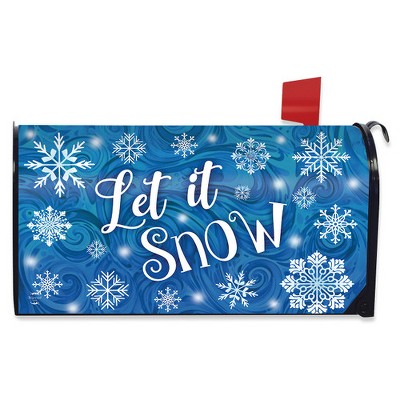 Briarwood Lane Winter Mailbox Cover  - Standard Size - Let It Snow Snowflakes For Winter Mailbox Cover