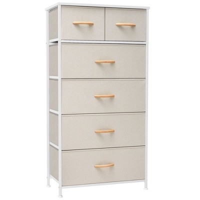 Crestlive Products 6-drawer Vertical Dresser Storage Tower with Sturdy Steel Frame, Wood Top, Easy Pull Fabric Bins