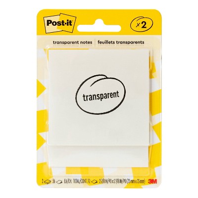 Post-it 3"x3" Transparent Sticky Notes 2pk