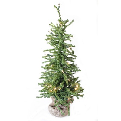 Perfect Holiday 2' Pre-Lit Green Burlap Base Christmas Tree