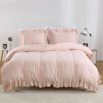 Ruffled Duvet Cover Set - Shabby Chic Bedding in Twin/King/Queen