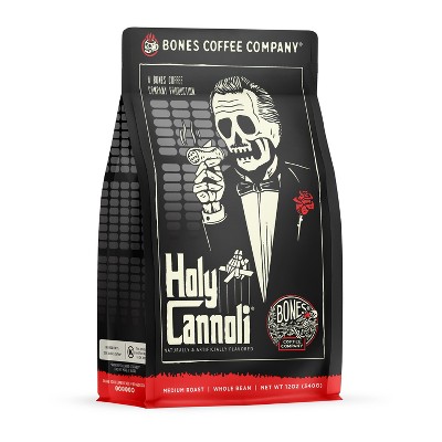 Bones Coffee Company Holy Cannoli Whole Coffee Beans Cannoli Flavor 12 oz Medium Roast (Whole Bean)