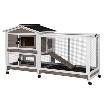 Aivituvin Indoor Outdoor Rabbit Hutch | Bunny Cage (Inner Space 9.6ft²)-AIR19