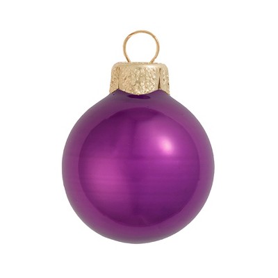 Northlight Large Pearl Finish Glass Christmas Ball Ornaments - 6" (150mm) - Soft Plum -2ct