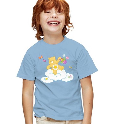 Care Bears Easter Egg Hunting With Funshine Bear Kids T-Shirt For Youth Light Blue