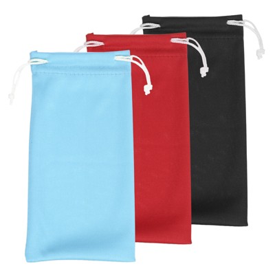 Unique Bargains Microfiber Soft Storage Women Men Eyeglasses Bag 3 Pcs