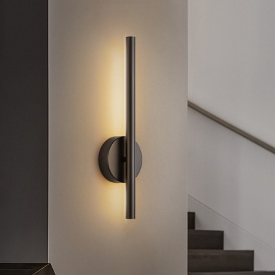 Rennnsan Drevara 13"-19"H Hardwired Linear Modern LED Dimmable Wall Sconce in Black