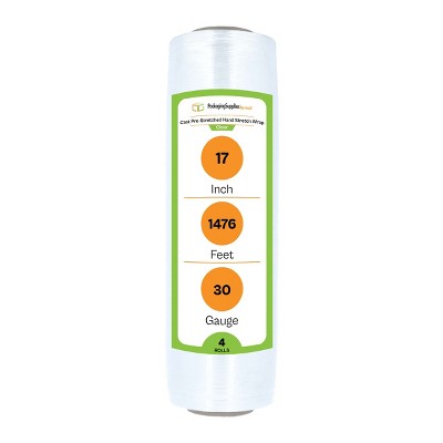 PSBM 17" x 1476' ( 4 Rolls ) Shrink Wrap Stretch Banding Film Heavy Duty Pre-Stretch