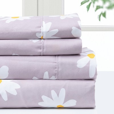 Pointehaven Microfiber Printed and Solid Luxury sized Deep Pocket Sheet Set