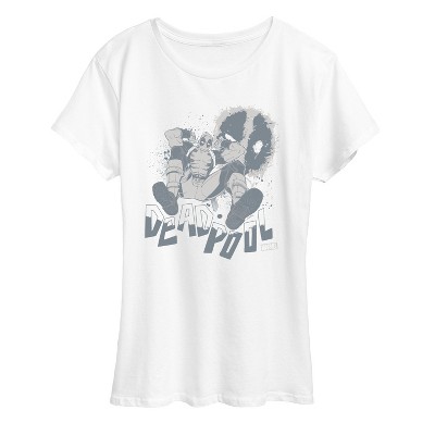 Women's - Marvel - Deadpool Monochrome Short Sleeve Graphic T-Shirt