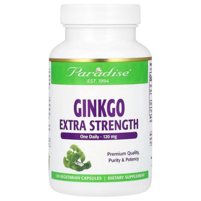 Paradise Herbs Ginkgo, 120 mg, 120 Vegetarian Capsules