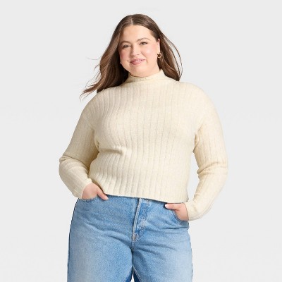 Women's Ribbed Mock Turtleneck Pullover Sweater - Universal Thread™