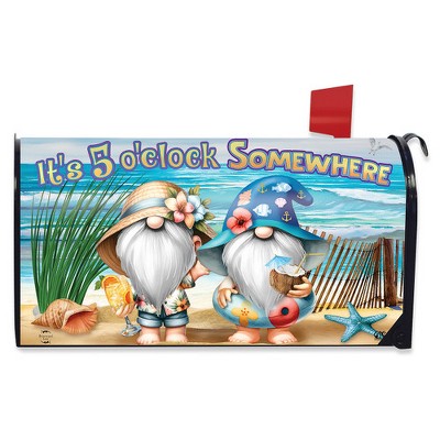 Briarwood Lane Summer Mailbox Cover  - Standard Size - 5 O'clock Beach Gnomes For Summer Mailbox Cover