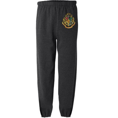 Harry Potter Hogwarts School Crest Mens Jogger Sweatpants Charcoal Heather